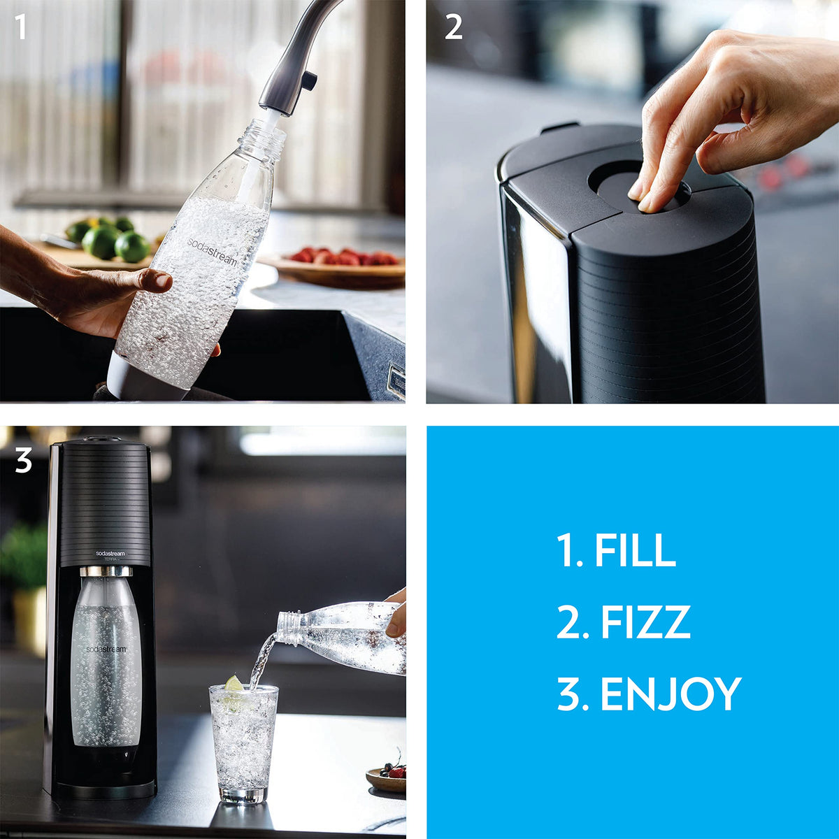 SodaStream Terra Sparkling Water Maker Bundle (Black), with CO2, DWS Bottles