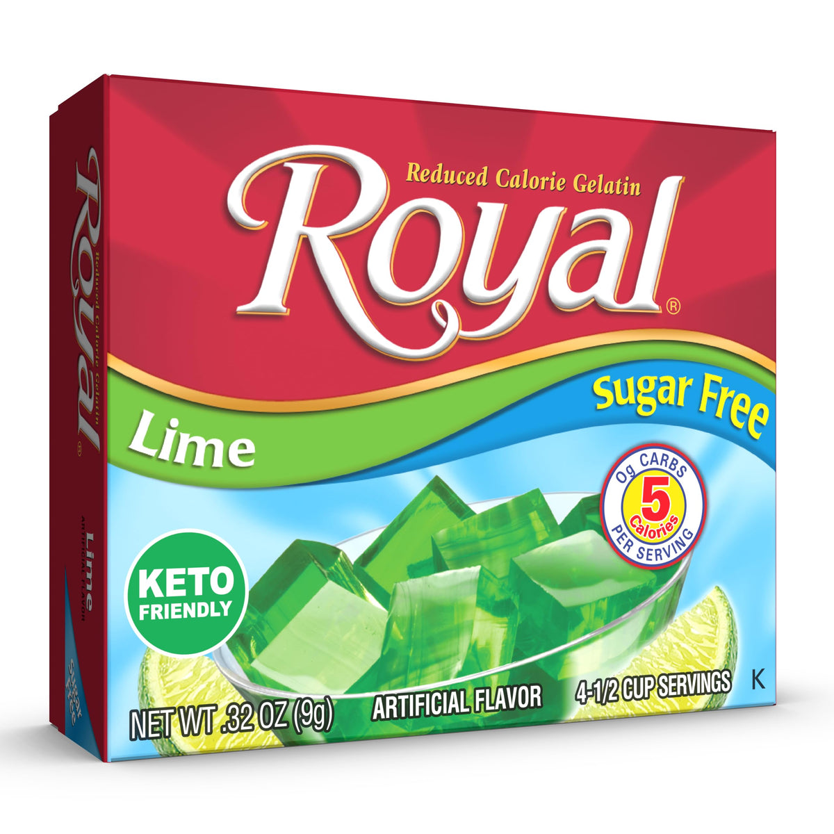 Royal Strawberry Gelatin Dessert Mix, Sugar Free and Carb Free,0.32 0z (Pack of 12)