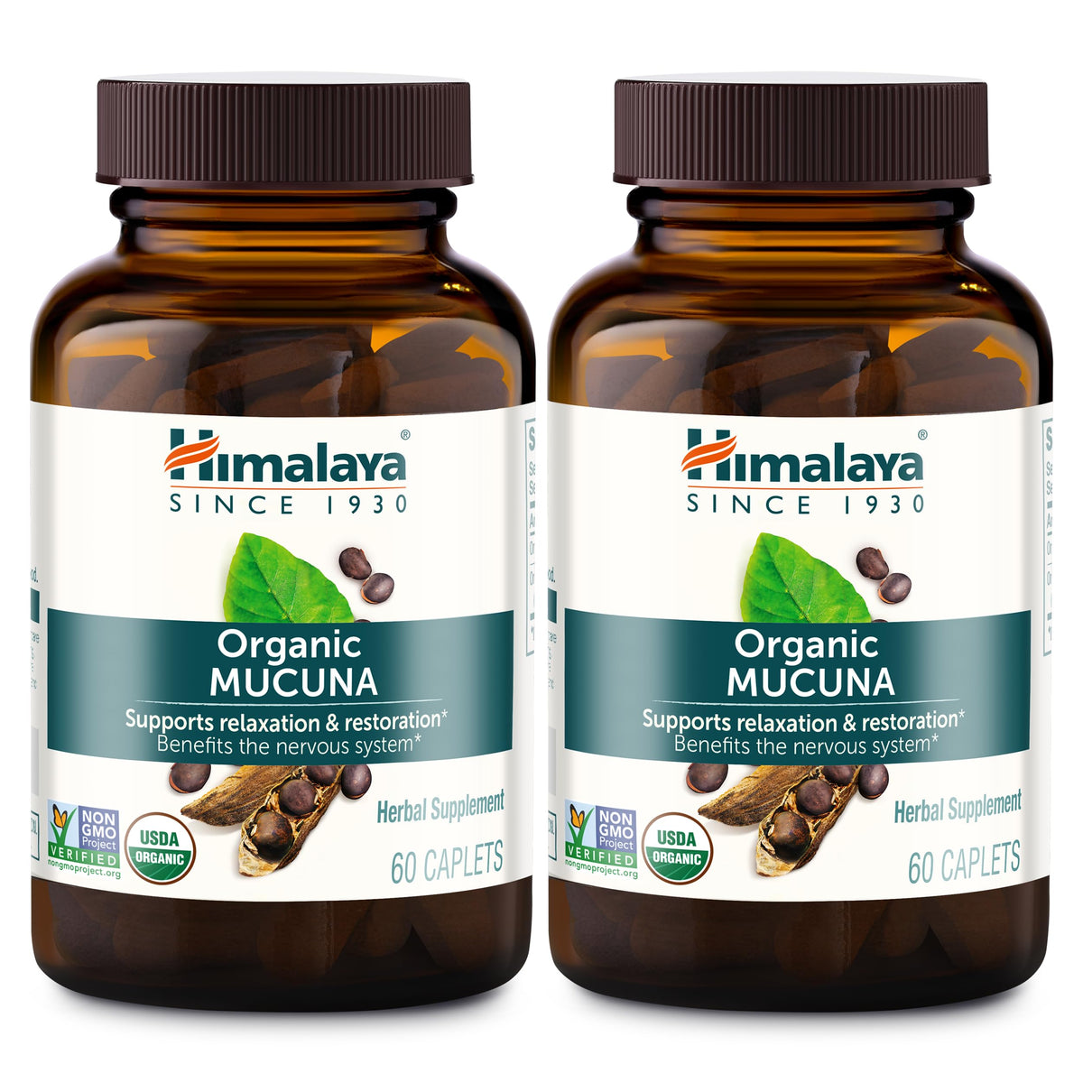Himalaya USDA Organic Mucuna Pruriens Supplement, 600 mg, 60 Caplets