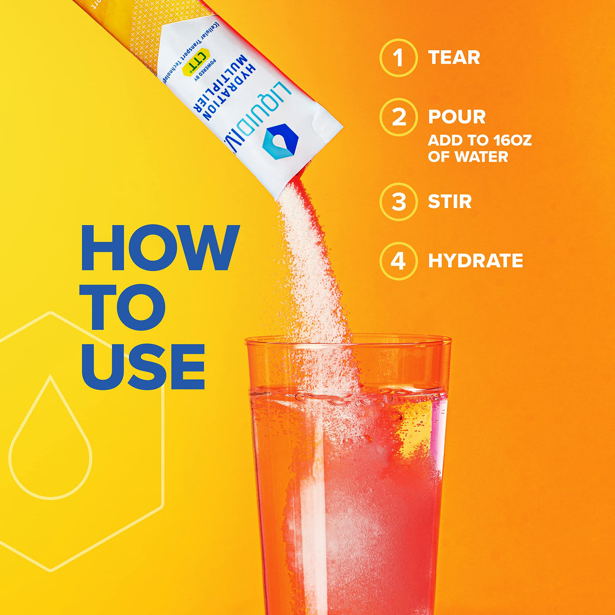 Liquid I.V. Hydration Multiplier + Immune Support - Tangerine - Hydration Powder Packets