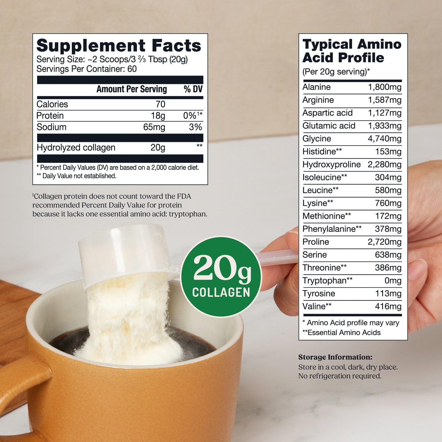 Bulletproof Unflavored Collagen Peptides Powder, 20g Grass-Fed Collagen Protein and Amino Acids for Skin, Bones and Joints, 17.6 Ounces