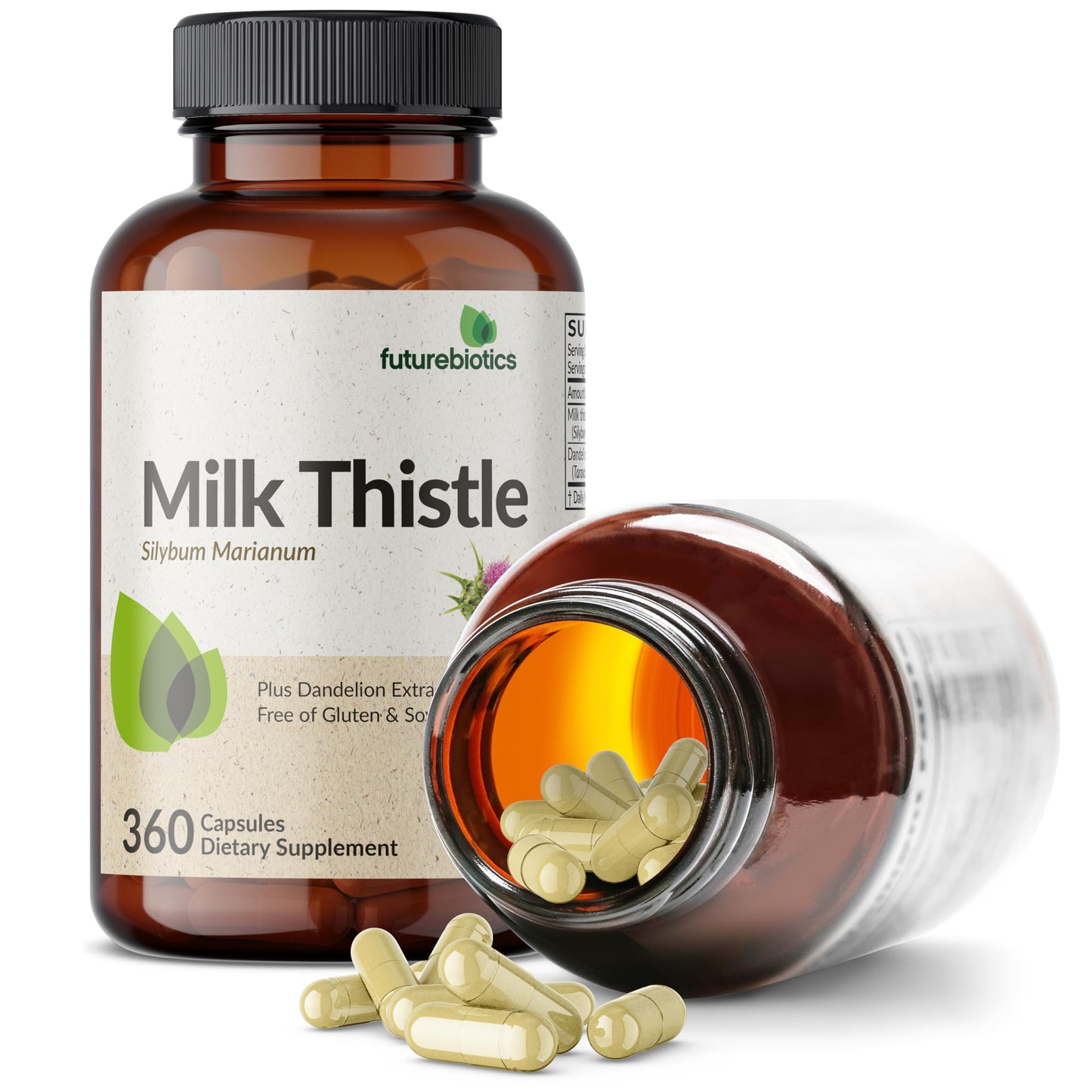 Futurebiotics Milk Thistle Silymarin Marianum & Dandelion Extract Liver Health Support, Antioxidant Support, Detox, 300 Capsules
