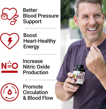 Force Factor Total Beets 1800mg Beet Root Capsules, Blood Pressure Support