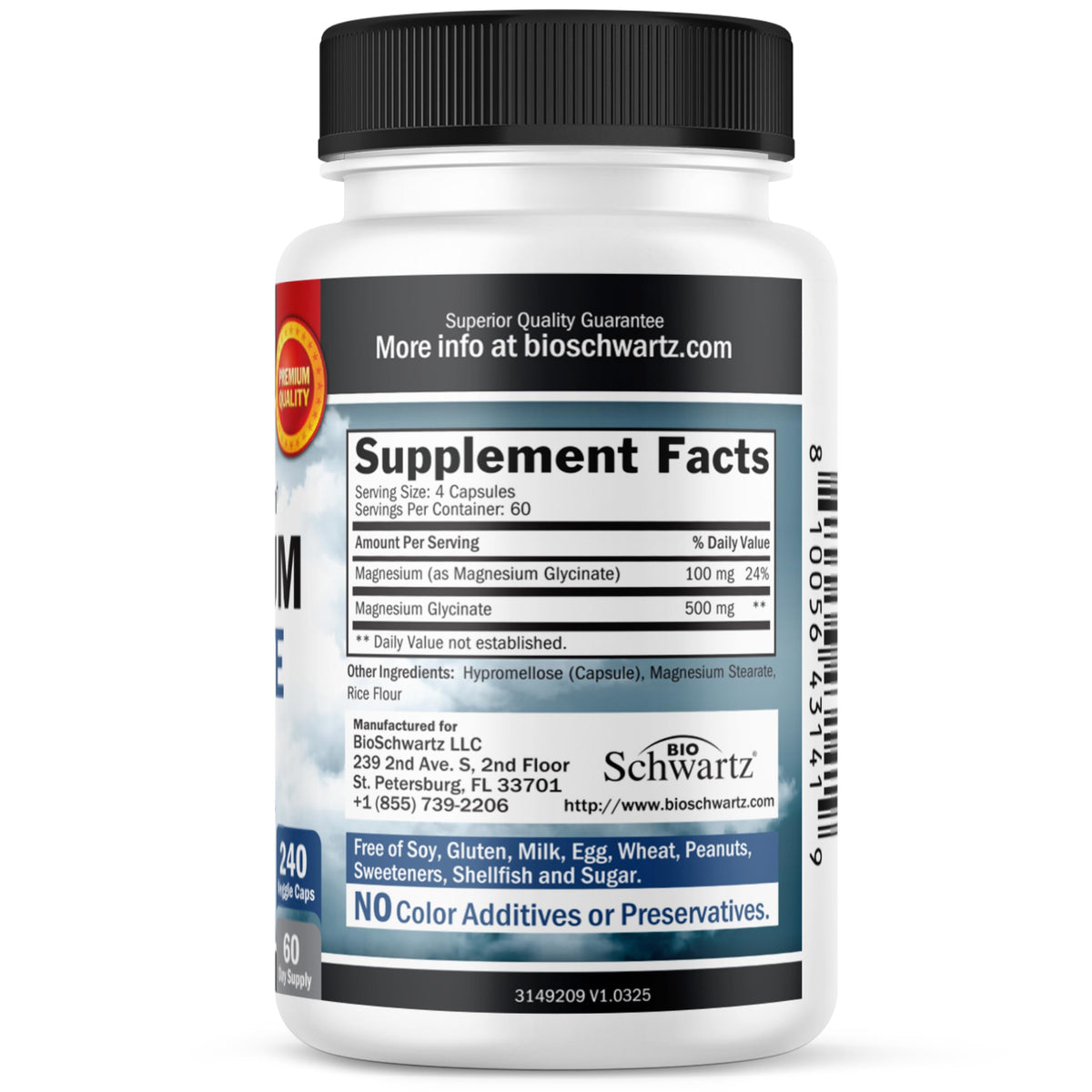 Magnesium Glycinate 500mg Per Serving | Max Absorption | 120 Mini Capsules