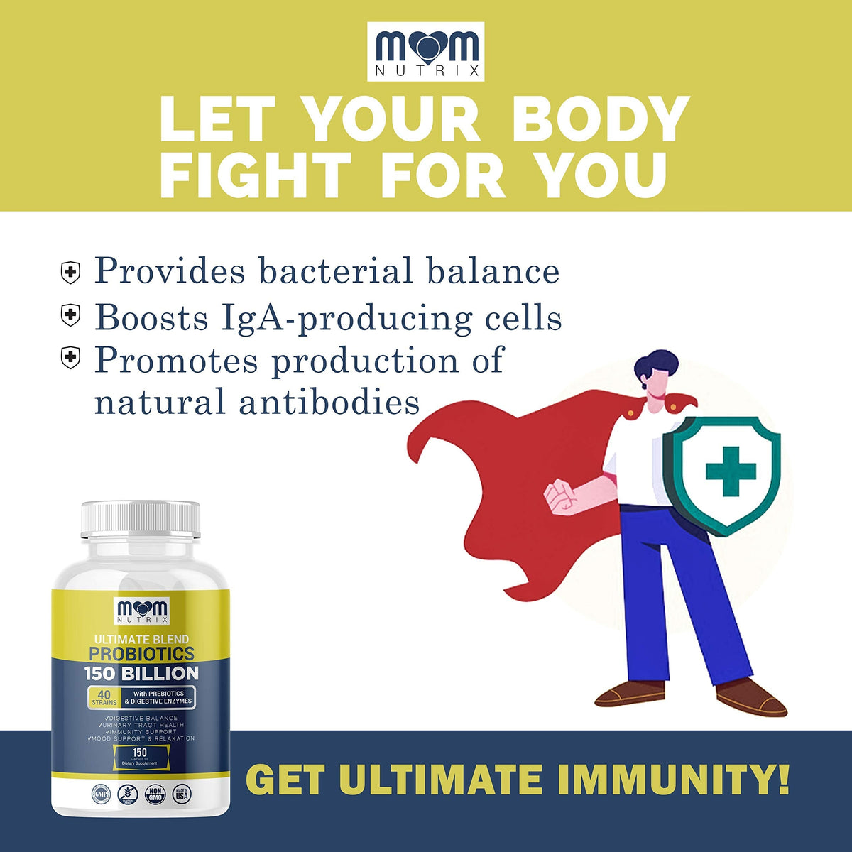 Probiotics 150 Billion CFU - 40 Strain Probiotics for Women, Probiotics for Men and Adults