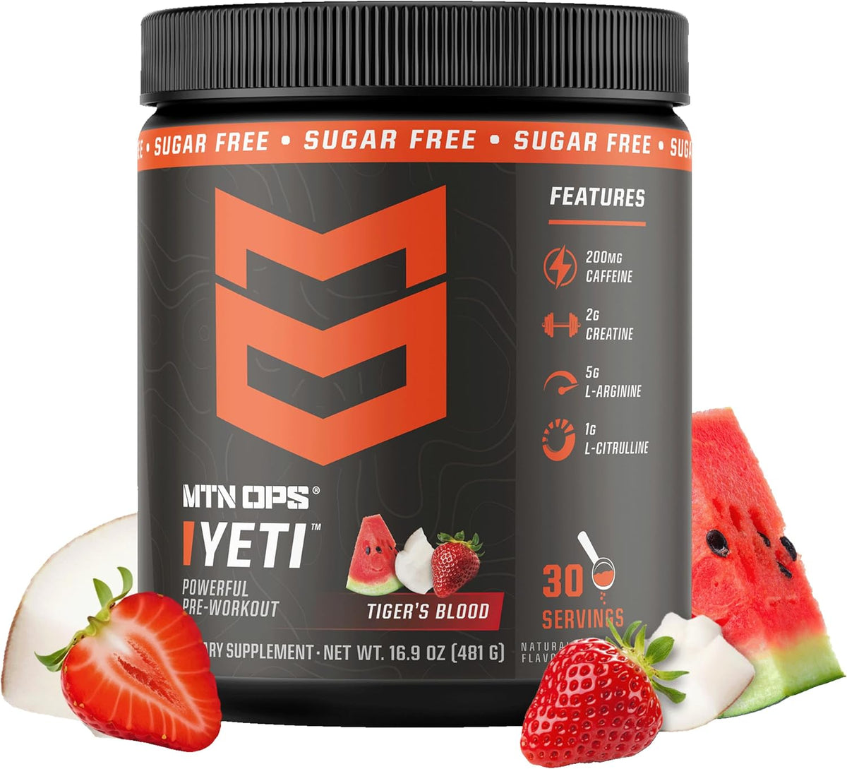 MTN OPS Yeti Pre-Workout Powder with Creatine, Tiger's Blood
