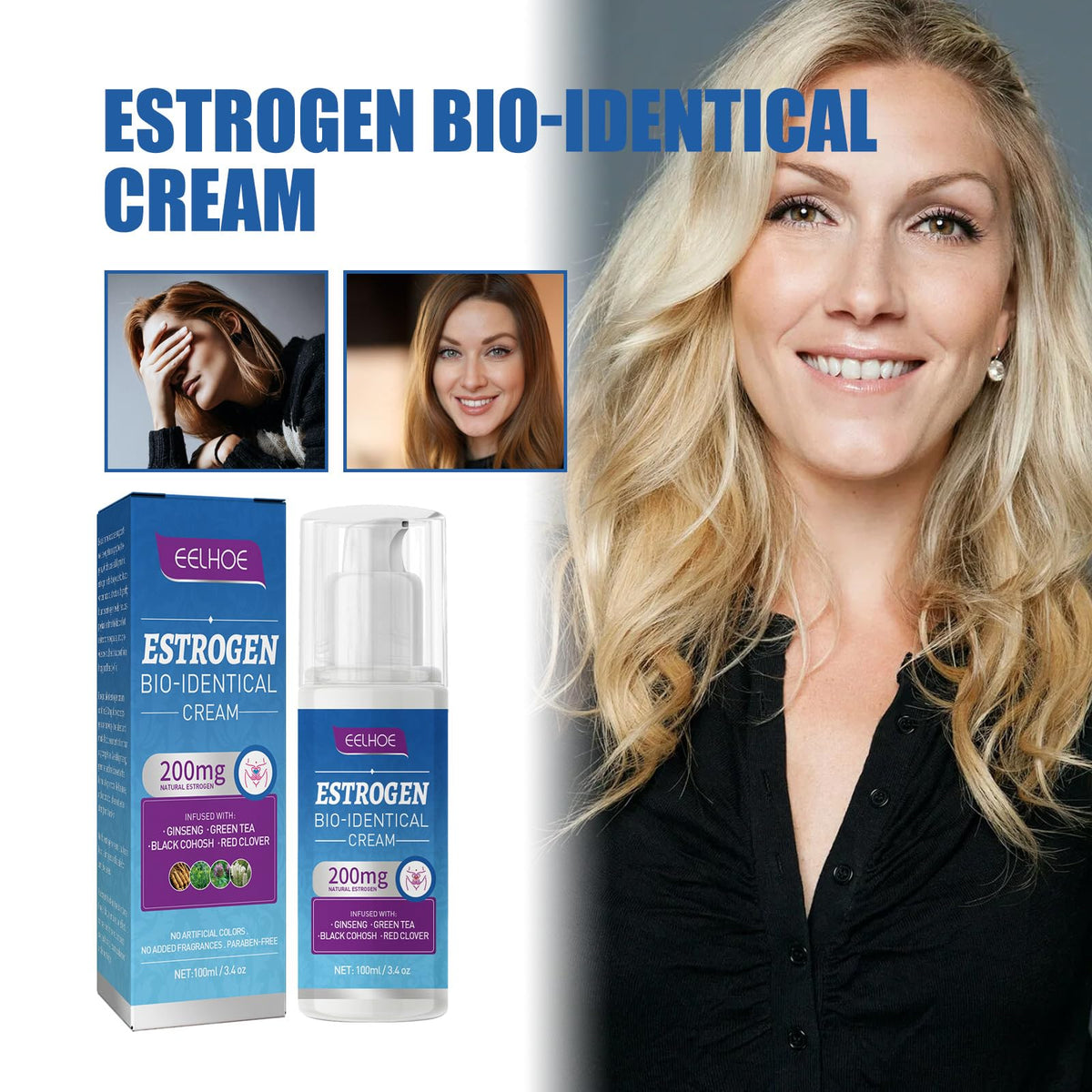 Menopause Relief Cream 2000mg Reduces Female Menopause Fatigue Night Sweats Mood Swings