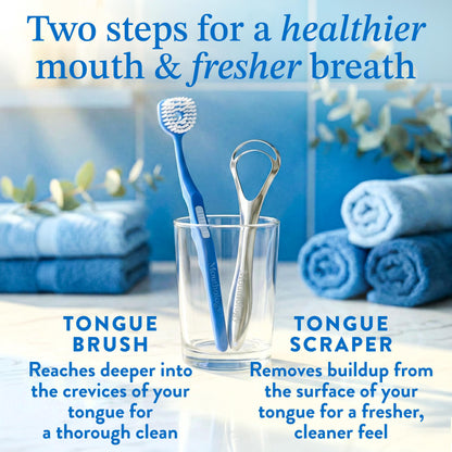 Mouthology Tongue Scraper for Adults (2 Pack), Reduce Bad Breath, Metal Tongue Scraper, Tongue Cleaner, Tongue Scraper, Stainless Steel Tongue Scraper, Tongue Cleaner for Adults, Tongue Scrubber