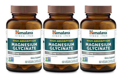 Himalaya Magnesium Glycinate, High Absorption, 200 mg, 60 Vegan Capsules,