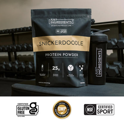 JUST INGREDIENTS Vanilla Bean Protein Powder – 20-Serving Blend with 100% Grass-Fed Whey & Organic Plant Proteins – Real Vanilla Bean & Cinnamon – Supports Muscle Recovery, Energy*
