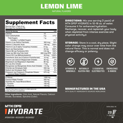 MTN OPS Hydrate Sugar Free Electrolyte Packets, Mango Peach