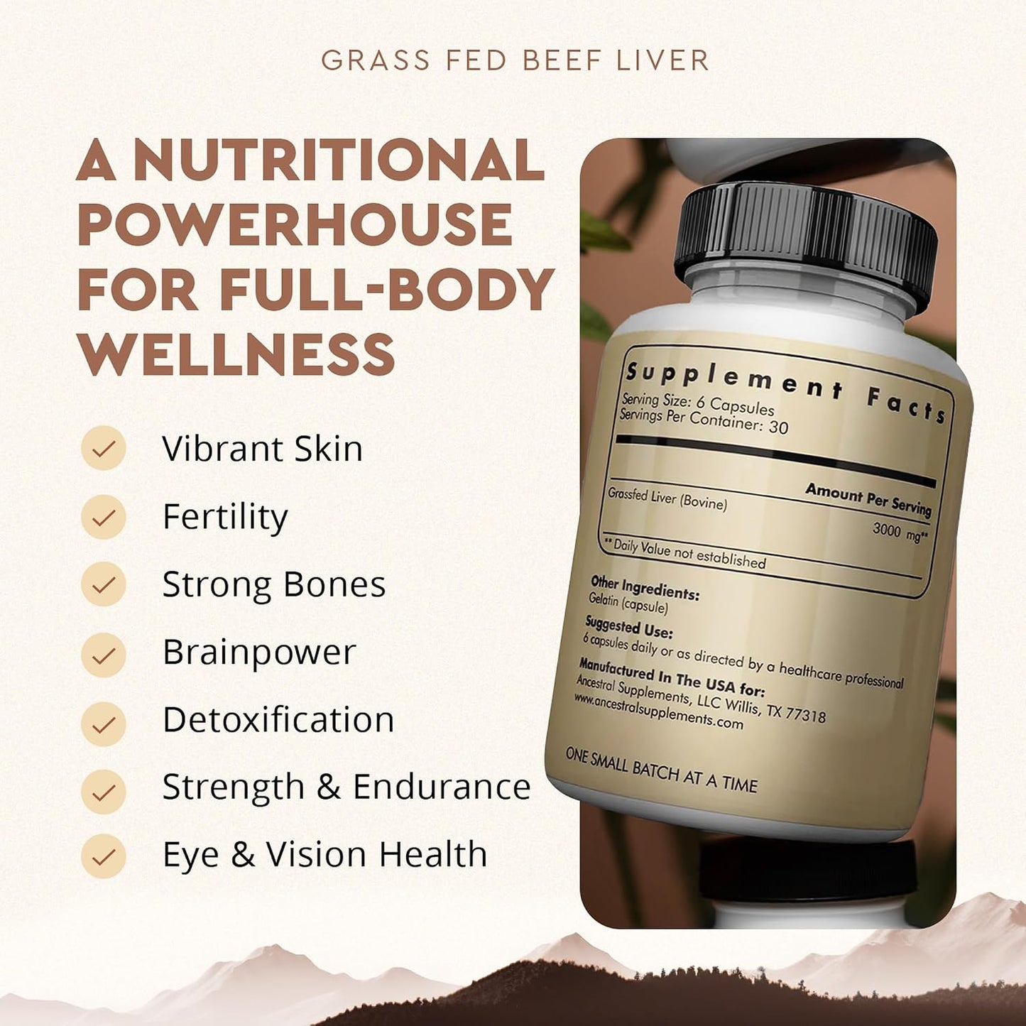 Ancestral Supplements Beef Liver & Mofo Bundle for Men – Supports Energy, Strength, Hormone Health & Vitality – Grass Fed, Pasture Raised Beef Organ Multivitamin with Targeted Nutrients