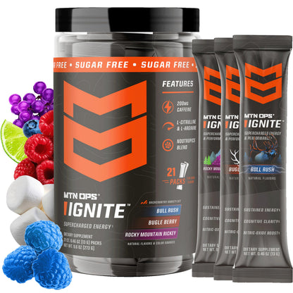 MTN OPS Ignite Energy Powder, Zero Sugar, Tiger's Blood