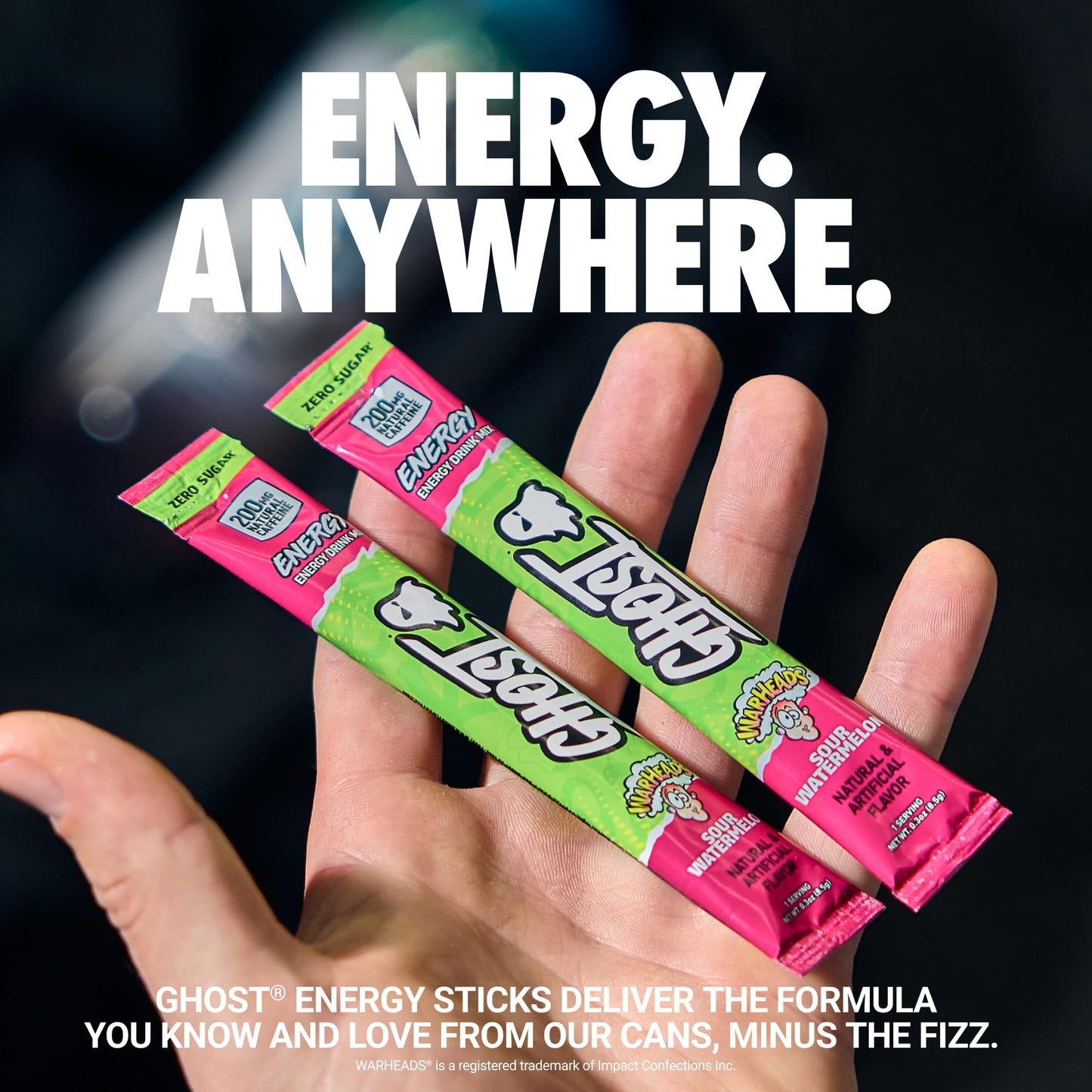 GHOST Sugar-Free Energy Drink Packets, Welch's Grape - 200mg of Natural Caffeine, Daily Vitamins & More, No Artificial Colors - Pre-Workout Energy Drink Mix - 24 On The Go Sticks