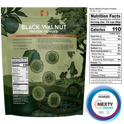 Surthrival: Black Walnut Protein Powder, Wild-Foraged, Ethically-Harvested, 17g Protein