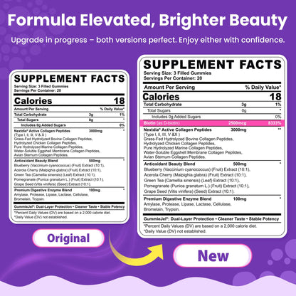 Collagen Gummies for Women & Men 3000mg, Hydrolyzed Collagen Peptides with Antioxidant Blend & Digestive Enzymes, Multi Collagen (Type I,II,III,V,X) for Anti-Aging, Hair, Skin, Nails, Sugar Free,60Cts