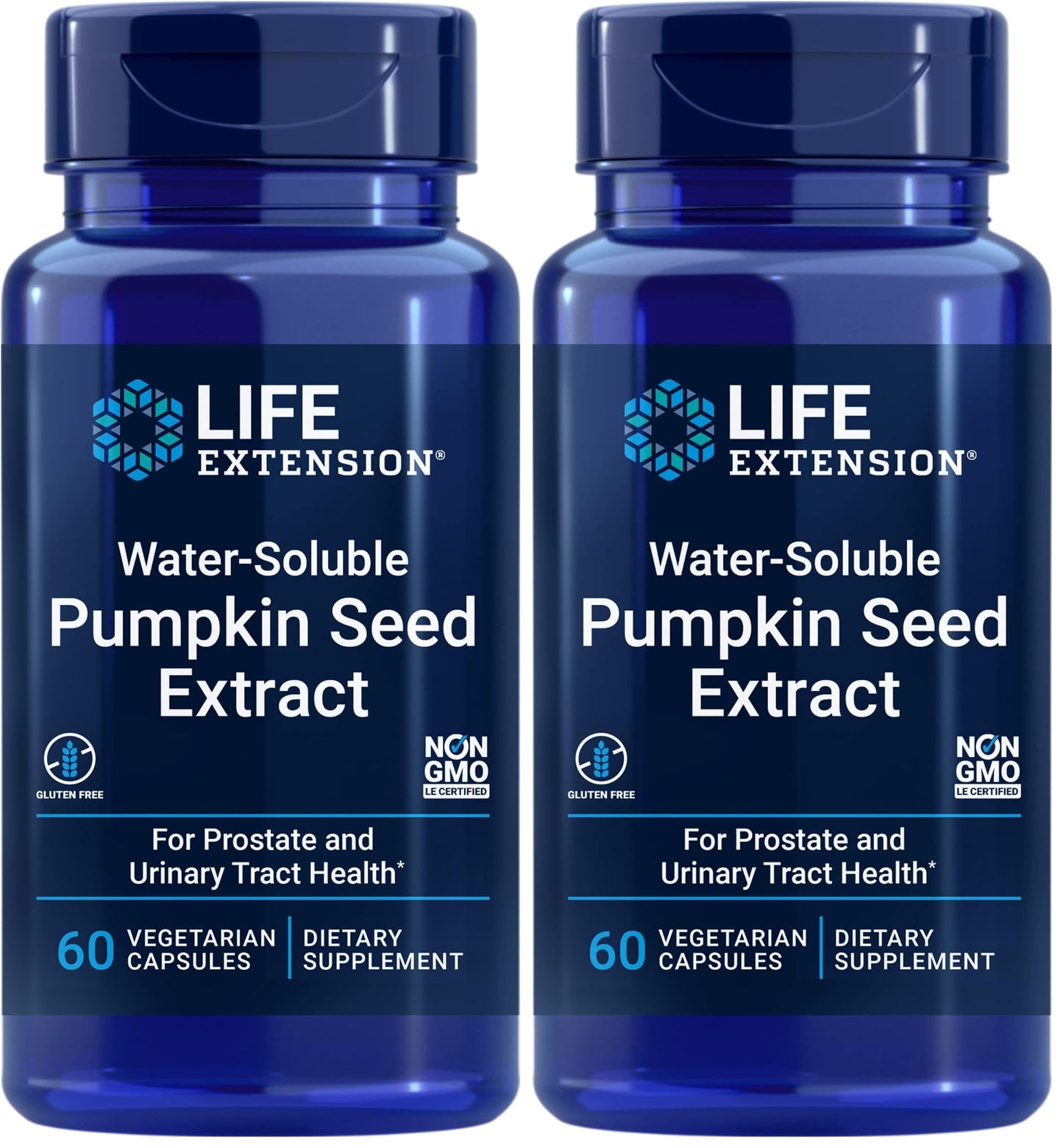 Life Extension Water-Soluble Pumpkin Seed Extract, Promotes Prostate & Urinary Tract Health, Bladder Health Support, Men, Women, Gluten-Free, Non-GMO, Vegetarian, 60 Capsules | Promotes Prostate & Urinary Tract Health, Supports Bladder Health for Men & Wo