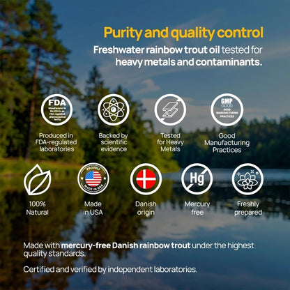 Paleolife - Premium Paleomega Fish Oil. Fresh Natural Fish Oil from Danish Trout - 1500 mg. 60 Soft Capsules (1-Pack)