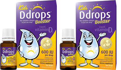 Ddrops Kids Booster 600IU 100 Drops - Daily Liquid Vitamin D for Kids. Support Strong Bones & Immune System in Children. No Preservatives, No Sugar, Non-GMO, Allergy-Friendly