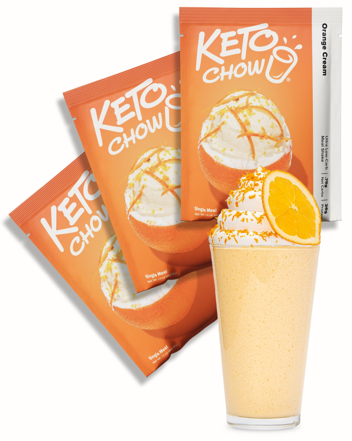 Keto Chow Chocolate Peanut Butter Meal Replacement Shake Powder, 3 Meals