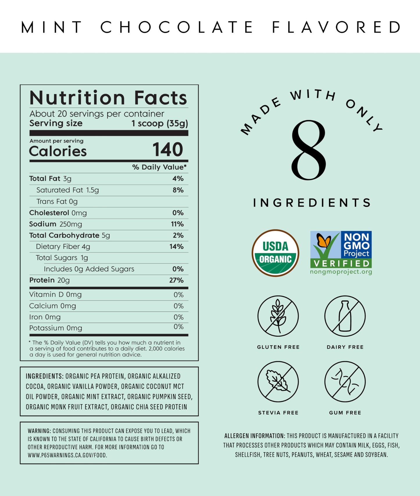Truvani Organic Plant Based Protein Powder | Vanilla | 18 Servings | Vegan | 20g Pea Protein | Keto | Gluten & Dairy Free | Low Carb | No Added Sugar