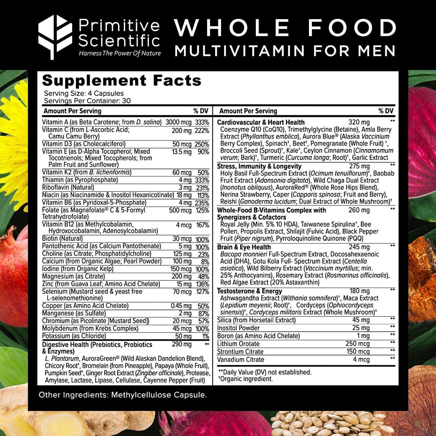 Primitive Scientific Whole Food Men & Women’s Supplement for Holistic Health (Bundle) | Women’s Multivitamins (120 Capsules) + Men’s Multivitamins (120 Capsules) |Full-Spectrum, 100% Natural, Non-GMO