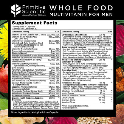 Primitive Scientific Whole Food Men & Women’s Supplement for Holistic Health (Bundle) | Women’s Multivitamins (120 Capsules) + Men’s Multivitamins (120 Capsules) |Full-Spectrum, 100% Natural, Non-GMO