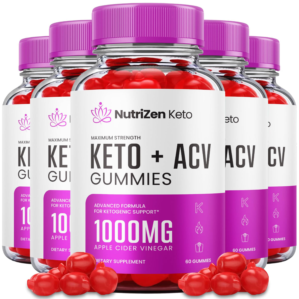 (5 Pack) Nutrizen Keto Acv Gummies - Official Formula - Nutrizen Keto + Acv Gummies 