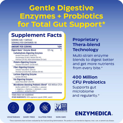 Enzymedica Digest Basic + Probiotics - 90 Caps