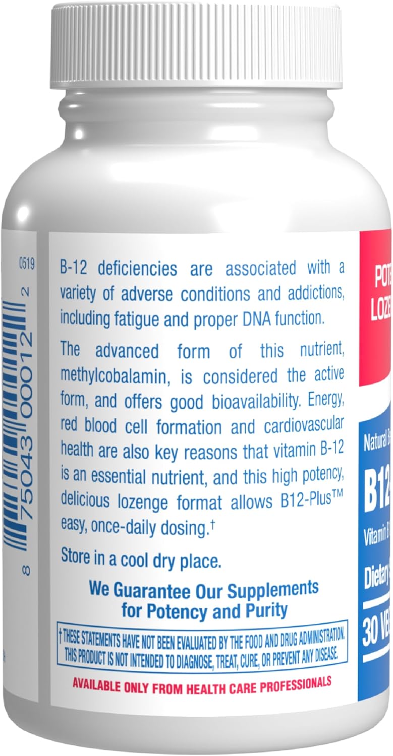 Vitamin B12 Methylcobalamin 1000 mcg - Clinical Formula Methyl B12 Sublingual 1000 mcg Tasty Lozenges for Energy Eye Nerve and Brain Support for Men and Women - 30 Count (Berry Flavor)