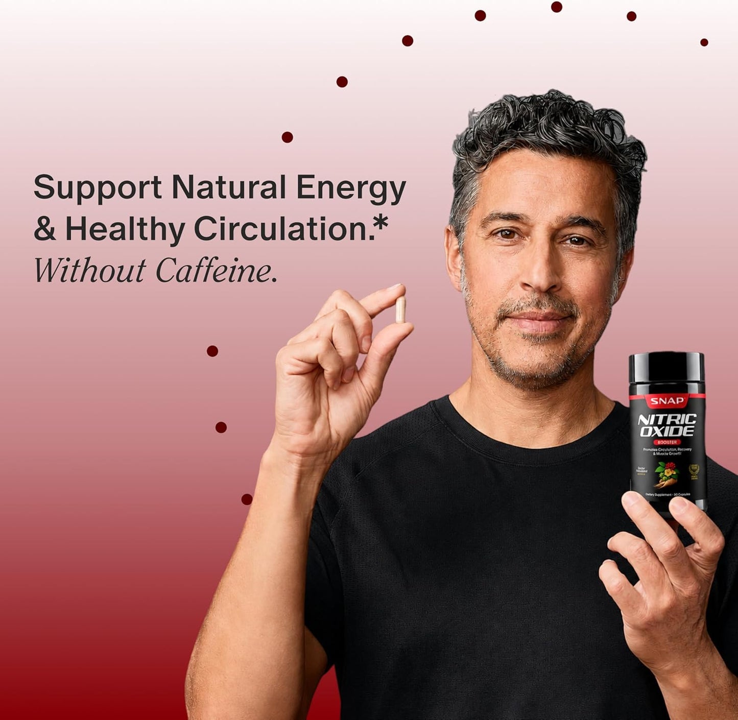 Snap Supplements Nitric Oxide Booster for Men & Women, 60 Vegan Capsules | Nitric Oxide Supplement, L-Citrulline + 3 Forms of L-Arginine for Stamina, Endurance & Circulation, Caffeine-Free Pre-Workout
