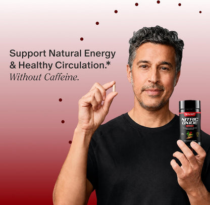Snap Supplements Nitric Oxide Booster for Men & Women, 60 Vegan Capsules | Nitric Oxide Supplement, L-Citrulline + 3 Forms of L-Arginine for Stamina, Endurance & Circulation, Caffeine-Free Pre-Workout