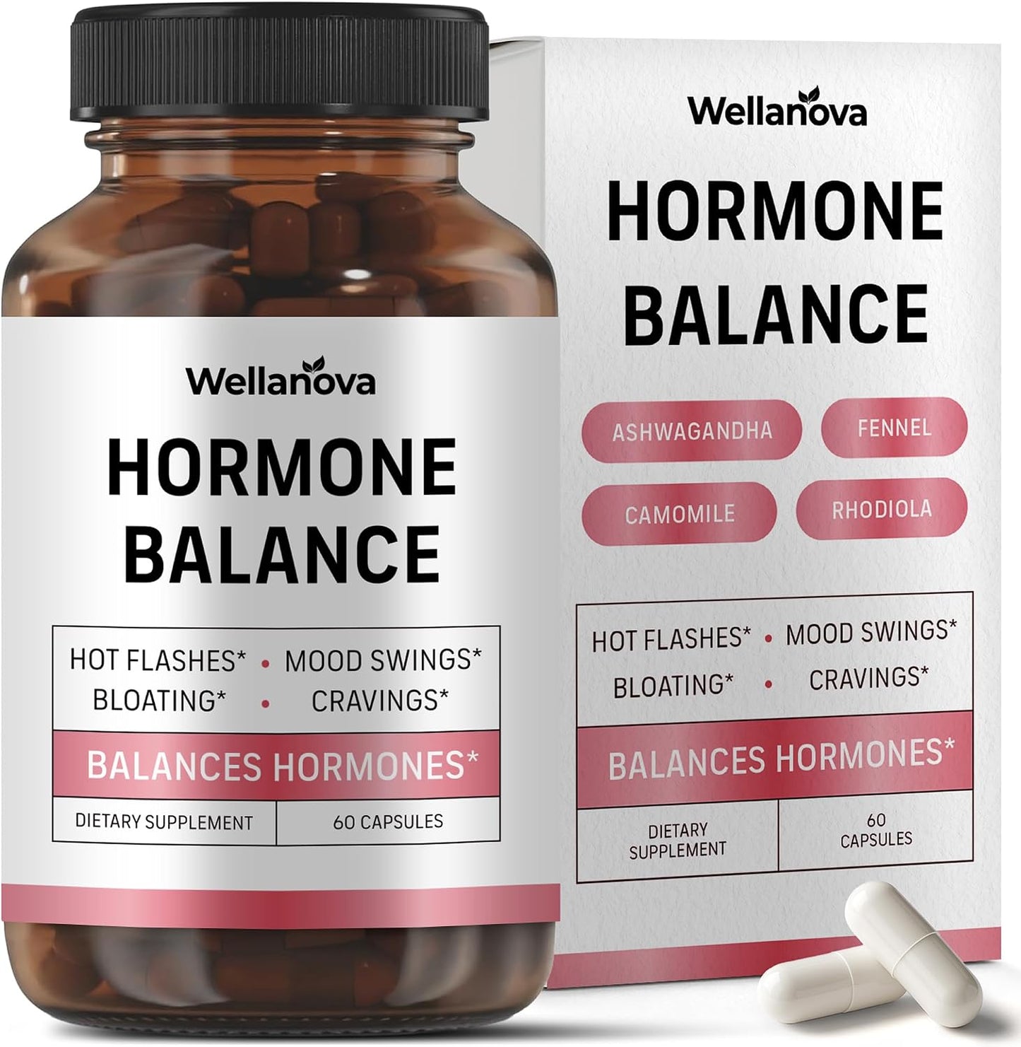 Hormone Harmony for Women – Natural Hormonal Balance Support for Menopause | Perimenopause, Menopause, Hot Flashes, Mood Swings, Cravings, Bloating Relief, 60 Capsules