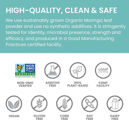 Himalaya Organic Moringa capsules - Moringa Supplement, Herbal Superfood Antioxidants Supplement Supporting Wellness, Vitality, and Oxidative Stress - Vegan, Non-GMO, Gluten Free, 1000 mg, 60 Capsules