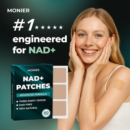 NAD Patches for Women & Men | NAD+ Patch for Energy & Healthy Aging | With CoQ10 & Nicotinamide, 60 Day Supply