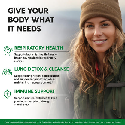 Mullein Lung Detox - Mullein Leaf 10:1 Extract - Marshmallow Root | Echinacea | Oregano | Quercetin | NAC - 15-in-1 Lung Support & Cleanse for Smokers Supplement - for Women & Men - 60 Vegan Capsules