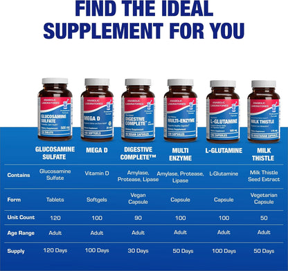 Glucosamine Sulfate Joint Health Supplement - Soft Tissue Cartilage Tendon and Ligament Supplement for Enhanced Mobility Comfort and Flexibility - Non-GMO Sodium Free & Made in the USA - 120 Servings