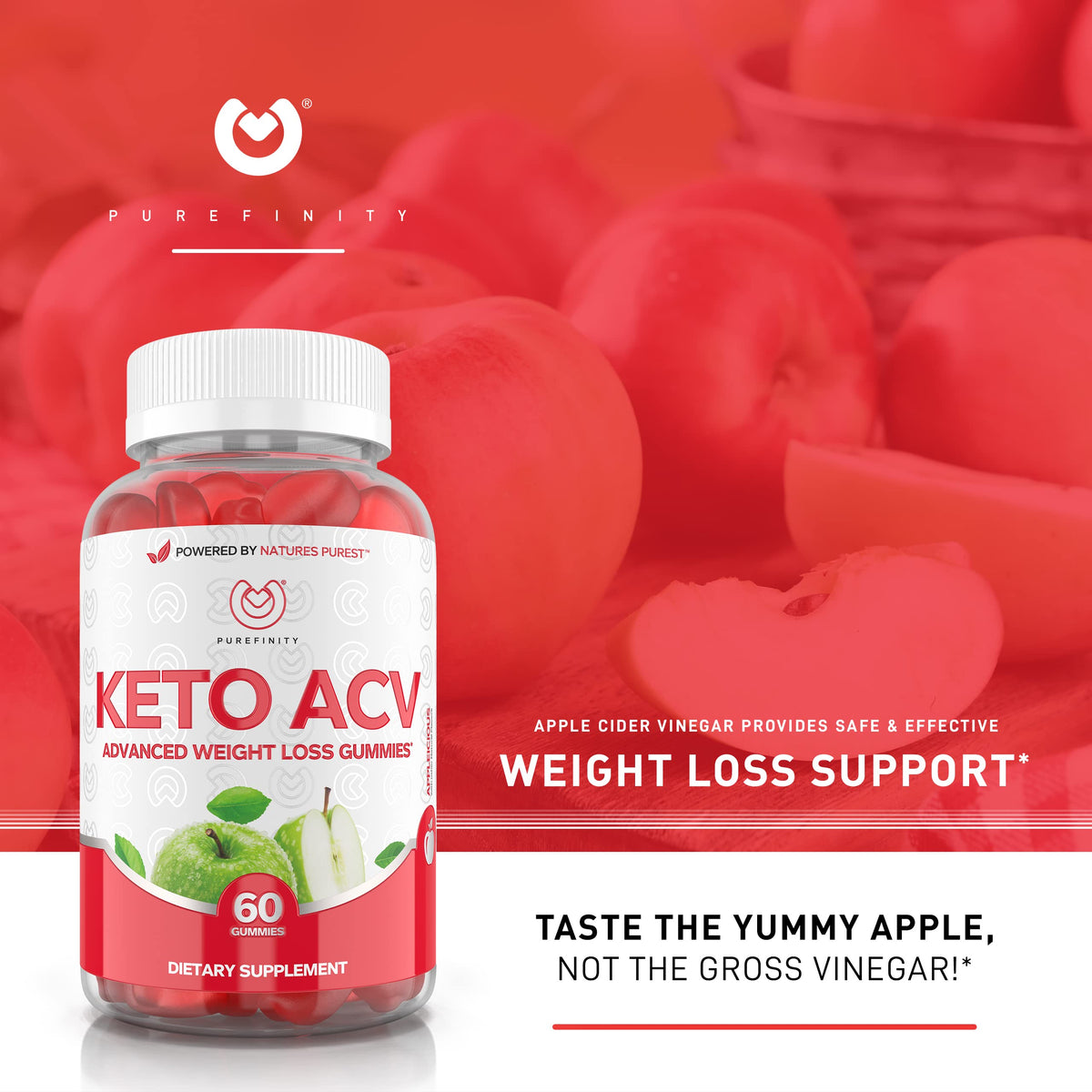 PUREFINITY Keto ACV Gummies to Support Weight Loss and Detox - True Form Keto ACV