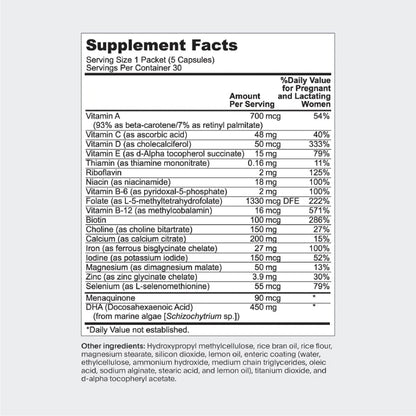 NATALIST Daily Prenatal Packs Daily Preconception & Pregnancy Formula Women's
