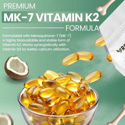 Resilia D3 K2 Vitamin 10000 IU + MK-7 200 mcg – High Potency Softgels with Coconut Oil for Maximum Absorption – Supports Bone Strength, Heart Health & Immune System – (30 Count)
