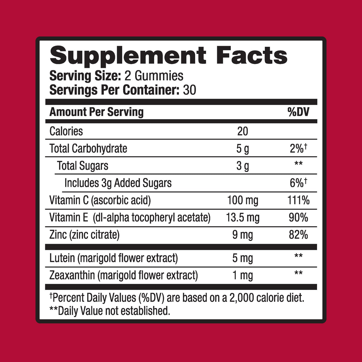 Ocuvite Vitamin & Mineral Supplement for Eye Health Adult Gummies