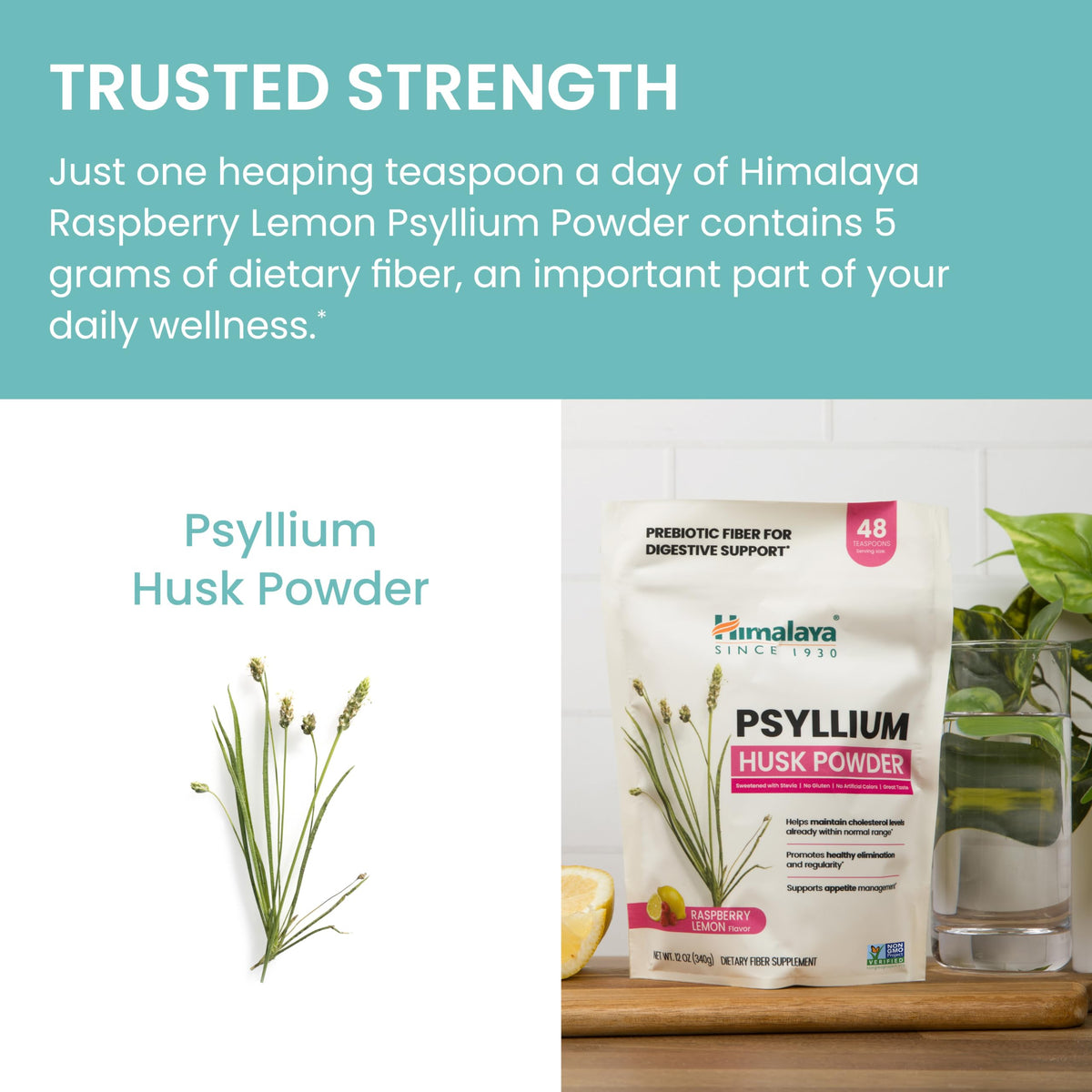 Himalaya Organic Psyllium Whole Husk Fiber Supplement,Unflavored,12 oz