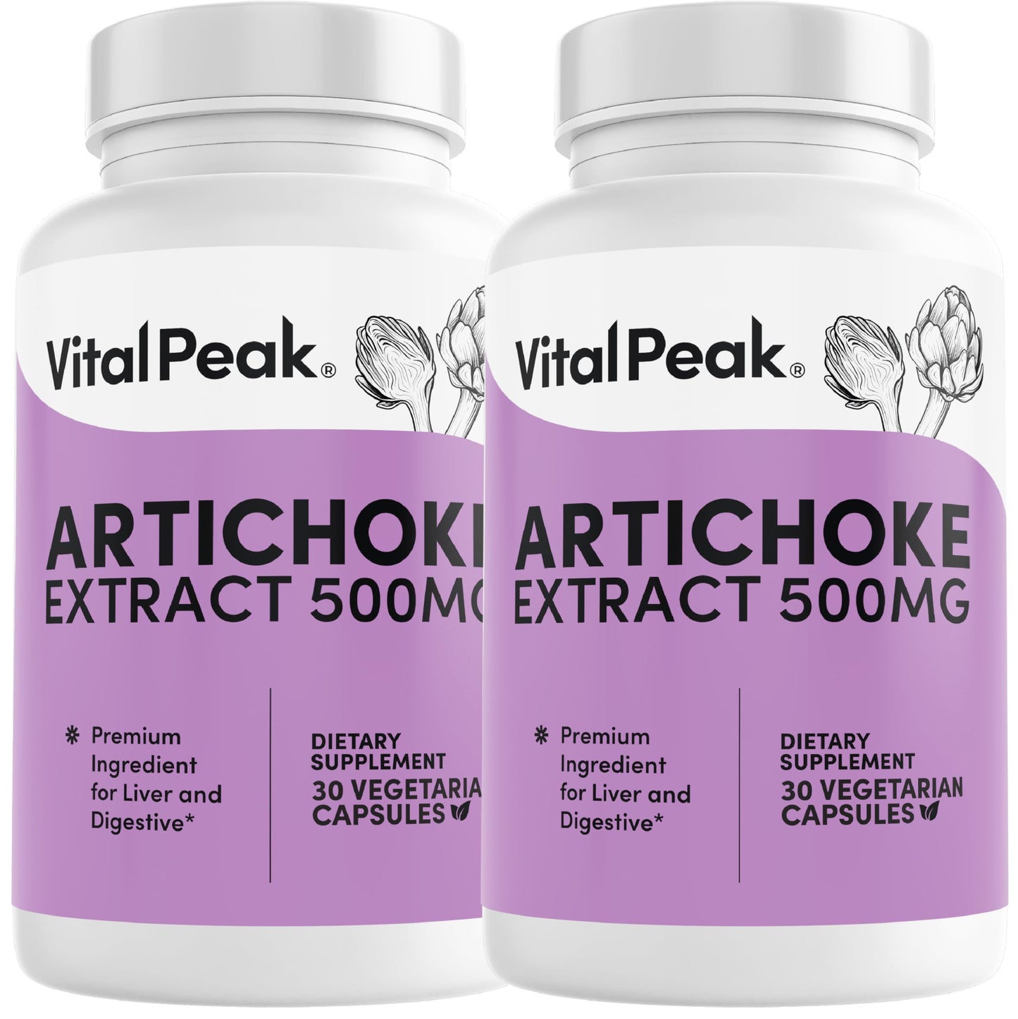 Artichoke 500 mg Supplement - Potent Artichoke Extract Capsules for Liver Health & Digestive Support - Artichoke Leaf Extract Promotes Energy & Focus - 30 Capsules