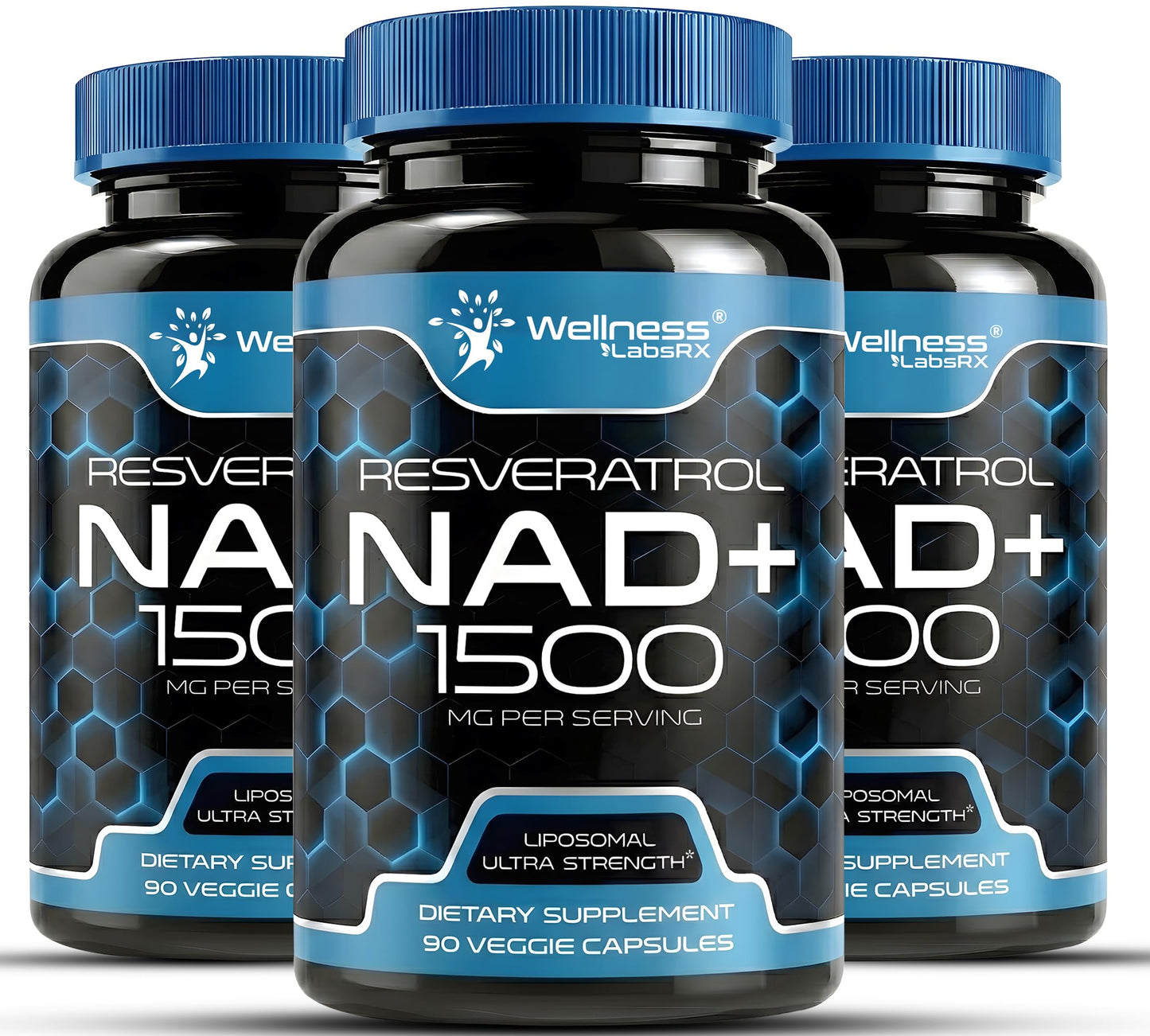 Wellness LABSRX Liposomal NAD Supplement, 1500mg - NAD Resveratrol Supplement for Women and Men, NAD+ Support Cellular Health, Energy & Anti Aging - 90 Count