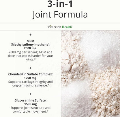 Glucosamine Chondroitin MSM – Potent 2000mg MSM for Joint Support –150 Caps