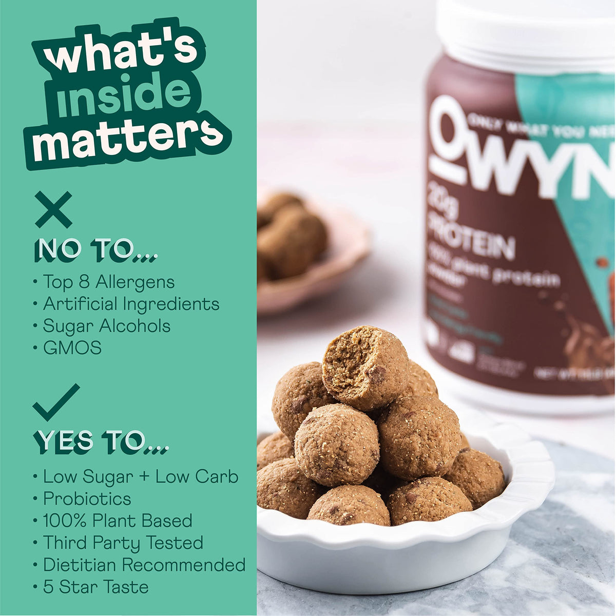 OWYN Only What You Need Vegan Protein Powder, 20g Plant Based Protein, Probiotics