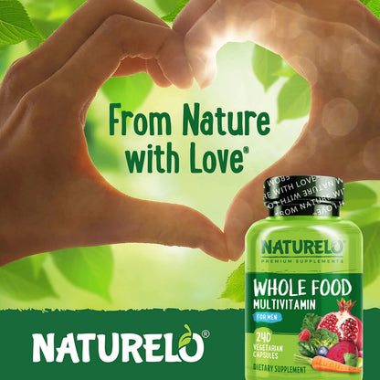 NATURELO Whole Food Multivitamin for Men - Vitamins, Minerals, Antioxidants, Organic