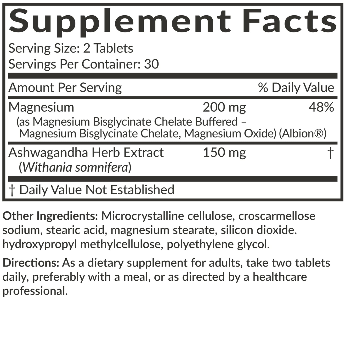 Futurebiotics Magnesium Glycinate + Ashwagandha, 60 Tablets | 2-in-1 Stress & Mood Support, High Absorption, Gentle On The Stomach, Non-GMO, Gluten Free, Soy Free