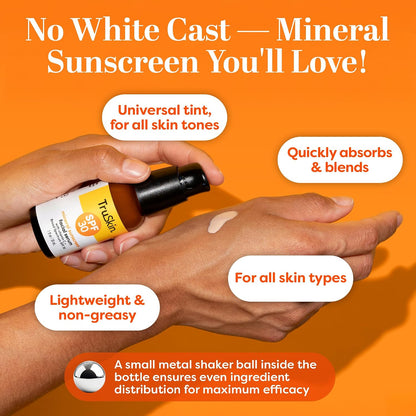 TruSkin Rejuvenate & Protect Bundle - Vitamin C Super Serum Plus 2oz and Tinted Mineral Sunscreen Serum SPF 30