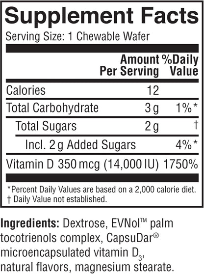 Replesta NX 14,000 IU Vitamin D3 Cholecalciferol, for Vitamin D Deficiency, Once-Weekly Chewable Wafer, Non-GMO, Natural Orange Flavor, 8 Tablets